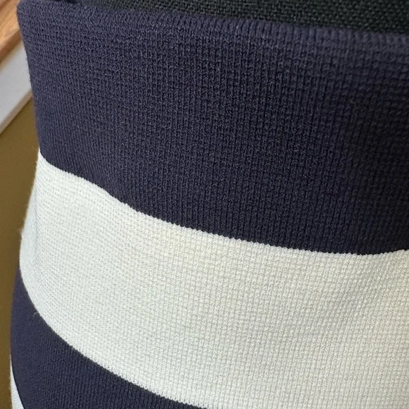 NWT Ann Taylor Knit Navy & Cream Striped Pull-on Skirt - Picture 5 of 13